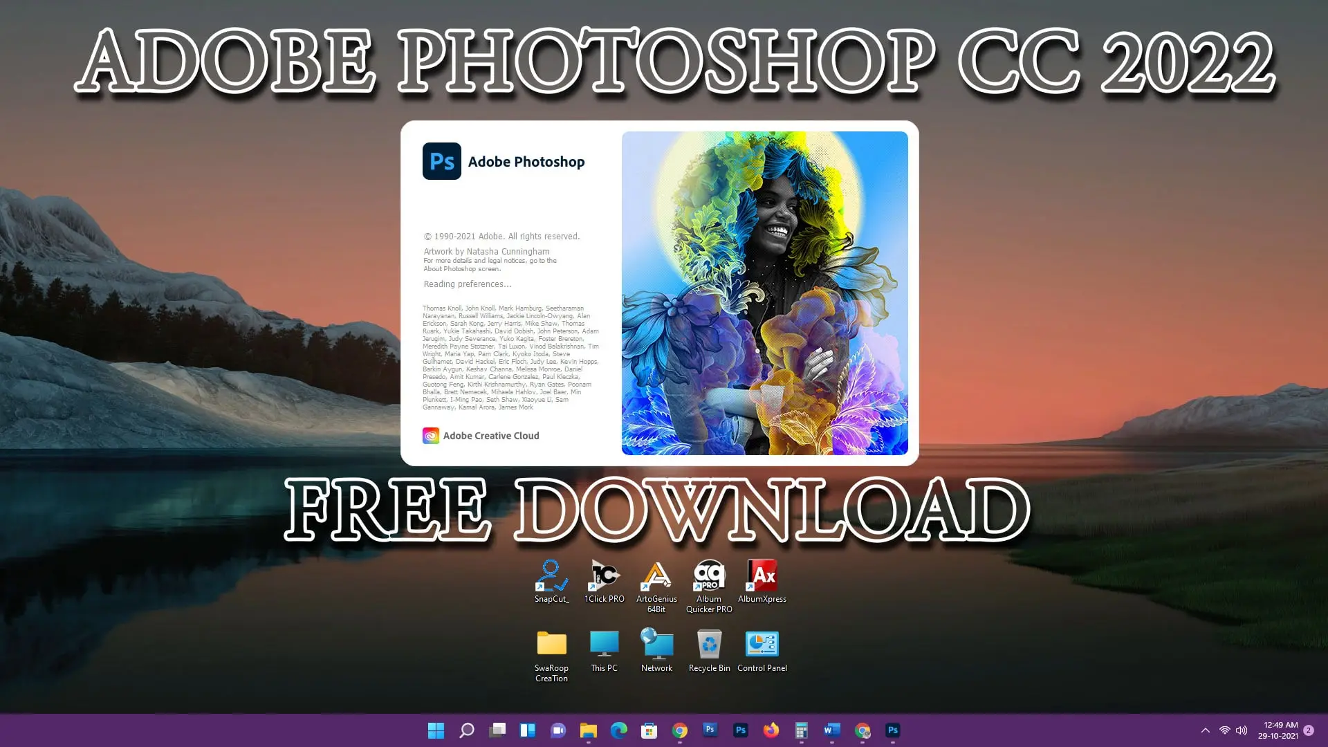 Các bước cài đặt phần mềm Photoshop CC 2022 về PC